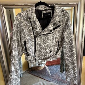 Faux snake skin biker jacket size xl